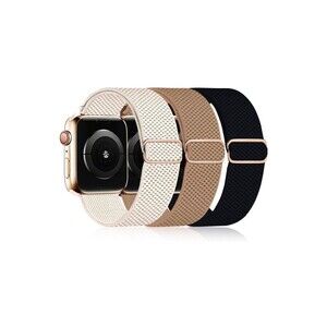 3 Pack Stretchy Nylon Band Compatible with Apple Watch Band 41mm 40mm 38mm Wo...